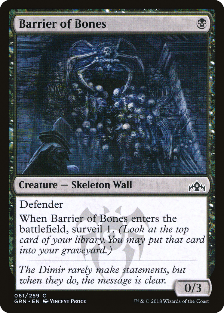 Image of Barrier of Bones (GRN-061) - Guilds of Ravnica Foil