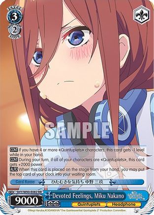 Image of Devoted Feelings, Miku Nakano (5HY/W90-E082 RR) - The Quintessential Quintuplets 2