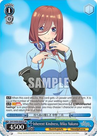 Image of Inherent Kindness, Miku Nakano (SR) (5HY/W90-E085S SR) - The Quintessential Quintuplets 2