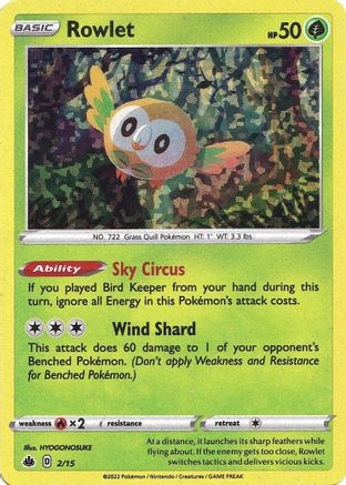 Image of Rowlet 002/15  - Holofoil McDonalds Promos 2022 - Promo