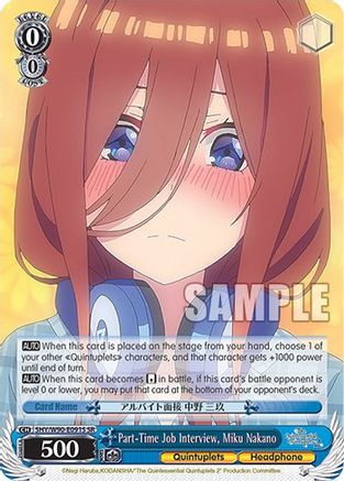 Image of Part-Time Job Interview, Miku Nakano (SR) (5HY/W90-E091S SR) - The Quintessential Quintuplets 2