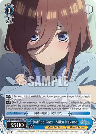 Image of Baffled Gaze, Miku Nakano (5HY/W90-E103 PR) - The Quintessential Quintuplets 2