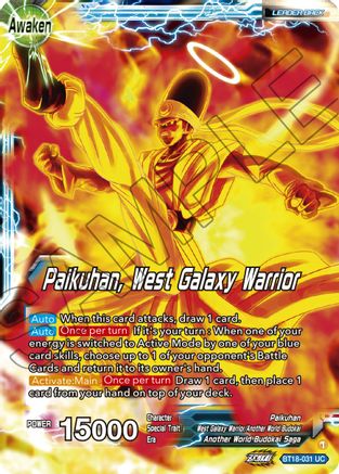 Image of Paikuhan // Paikuhan, West Galaxy Warrior (BT18-031) - Dawn of the ZLegends Foil