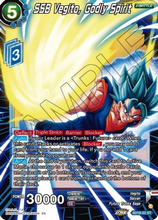 Image of SSB Vegito, Godly Spirit (Silver Foil) (SD18-02) - Dawn of the ZLegends Foil