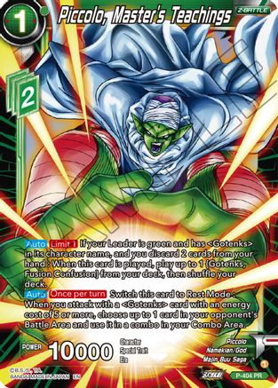Image of Piccolo, Master's Teachings (P-404) - Promotion Cards Foil