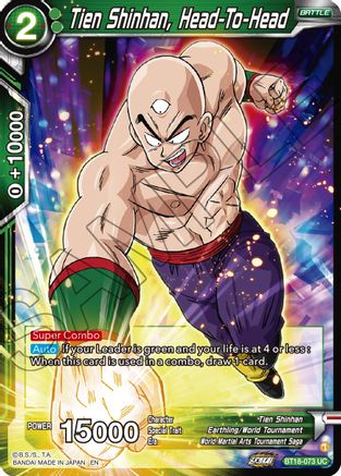 Image of Tien Shinhan, Head-To-Head (BT18-073) - Dawn of the ZLegends Foil