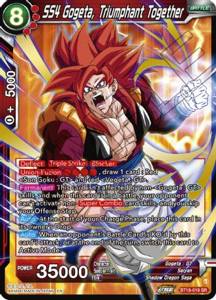 Image of SS4 Gogeta, Triumphant Together (BT18-019) - Dawn of the ZLegends Foil