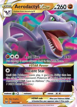 Image of Aerodactyl VSTAR 093/196  - Holofoil SWSH11 Lost Origin - Ultra Rare