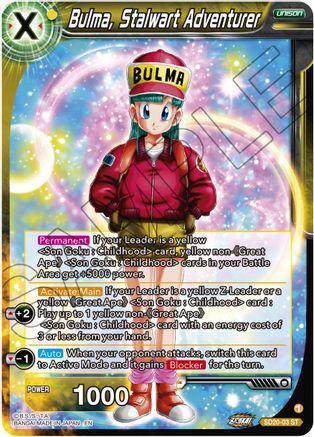 Image of Bulma, Stalwart Adventurer (SD20-03) - Dawn of the ZLegends Foil