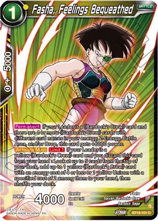 Image of Fasha, Feelings Bequeathed (BT18-101) - Dawn of the ZLegends Foil