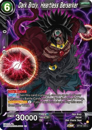 Image of Dark Broly, Heartless Berserker (BT18-128) - Dawn of the ZLegends Foil