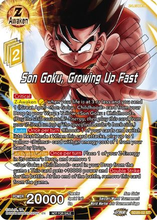 Image of Son Goku, Growing Up Fast (ZENKAI Celebration Pack) (SD20-02) - Promotion Cards Foil