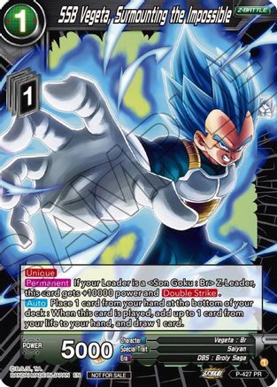 Image of SSB Vegeta, Surmounting the Impossible (P-427) - Promotion Cards