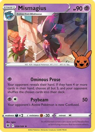Image of Mismagius 059/189  - Holofoil Trick or Trade BOOster Bundle - Promo