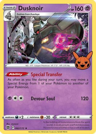 Image of Dusknoir 062/172  - Holofoil Trick or Trade BOOster Bundle - Promo