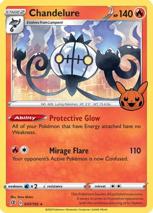Image of Chandelure 033/192  - Holofoil Trick or Trade BOOster Bundle - Promo