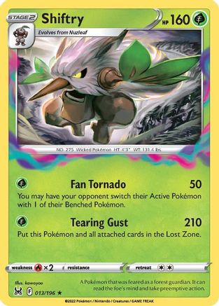 Image of Shiftry 013/196  - Holofoil SWSH11 Lost Origin - Holo Rare