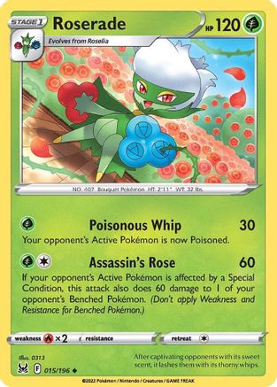 Image of Roserade 015/196  SWSH11 Lost Origin - Uncommon