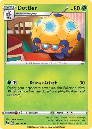 Image of Dottler 019/196  - Reverse Holofoil SWSH11 Lost Origin - Uncommon