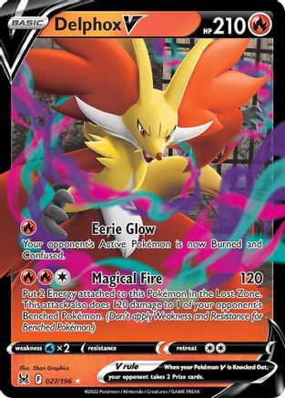 Image of Delphox V 027/196  - Holofoil SWSH11 Lost Origin - Ultra Rare