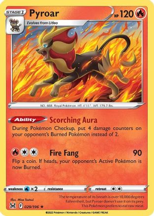 Image of Pyroar 029/196  - Holofoil SWSH11 Lost Origin - Holo Rare