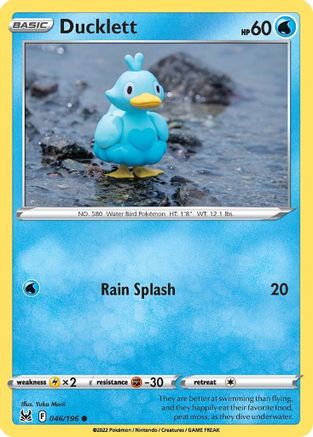 Image of Ducklett 046/196  - Reverse Holofoil SWSH11 Lost Origin - Common