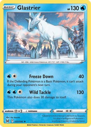 Image of Glastrier 051/196  - Holofoil SWSH11 Lost Origin - Holo Rare