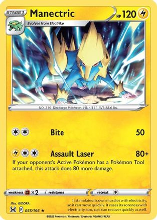 Image of Manectric 055/196  - Reverse Holofoil SWSH11 Lost Origin - Rare