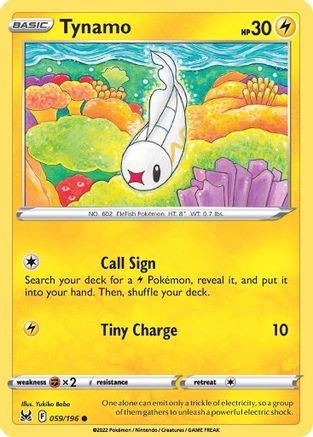 Image of Tynamo 059/196  - Reverse Holofoil SWSH11 Lost Origin - Common