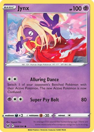 Image of Jynx 068/196  - Reverse Holofoil SWSH11 Lost Origin - Common