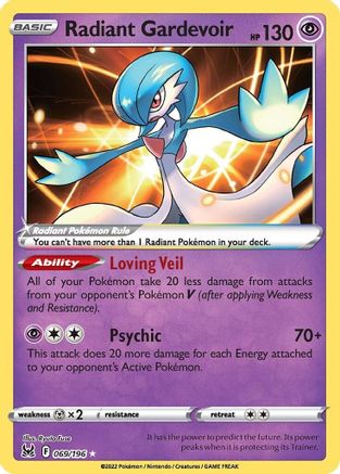 Image of Radiant Gardevoir 069/196  - Holofoil SWSH11 Lost Origin - Radiant Rare