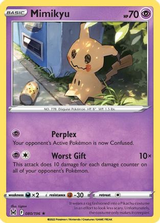 Image of Mimikyu 080/196  - Reverse Holofoil SWSH11 Lost Origin - Rare