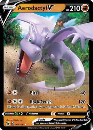 Image of Aerodactyl V 092/196  - Holofoil SWSH11 Lost Origin - Ultra Rare