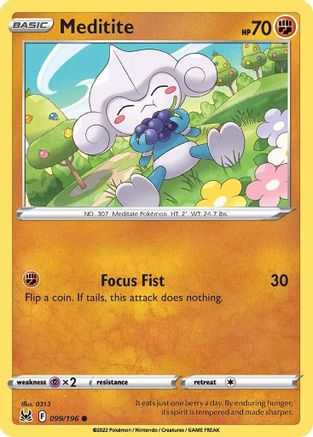 Image of Meditite 099/196  - Reverse Holofoil SWSH11 Lost Origin - Common