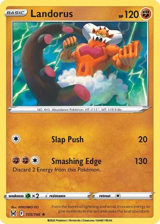 Image of Landorus 105/196  - Reverse Holofoil SWSH11 Lost Origin - Rare