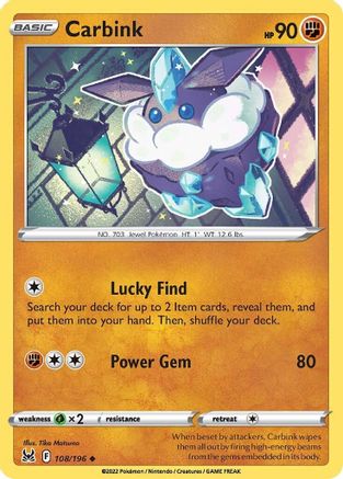Image of Carbink 108/196  - Reverse Holofoil SWSH11 Lost Origin - Uncommon