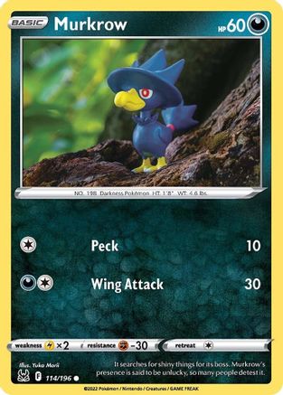 Image of Murkrow 114/196  SWSH11 Lost Origin - Common