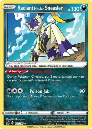 Image of Radiant Hisuian Sneasler 123/196  - Holofoil SWSH11 Lost Origin - Radiant Rare