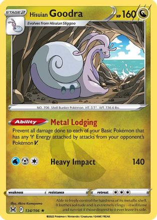 Image of Hisuian Goodra 134/196  - Holofoil SWSH11 Lost Origin - Holo Rare