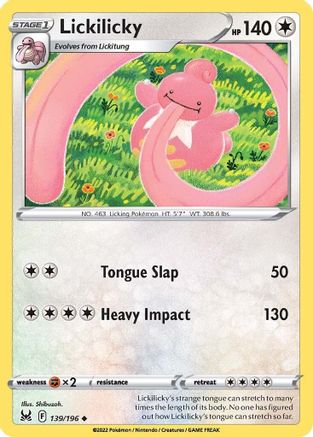 Image of Lickilicky 139/196  - Reverse Holofoil SWSH11 Lost Origin - Uncommon