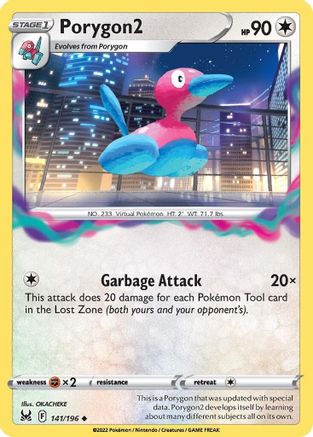 Image of Porygon2 141/196  - Reverse Holofoil SWSH11 Lost Origin - Uncommon