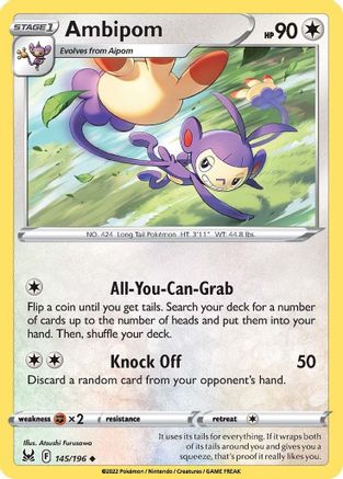 Image of Ambipom 145/196  SWSH11 Lost Origin - Uncommon