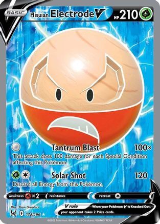 Image of Hisuian Electrode V (Full Art) 172/196  - Holofoil SWSH11 Lost Origin - Ultra Rare