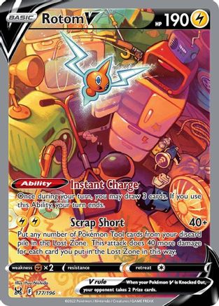 Image of Rotom V (Alternate Full Art) 177/196  - Holofoil SWSH11 Lost Origin - Ultra Rare