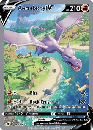 Image of Aerodactyl V (Alternate Full Art) 180/196  - Holofoil SWSH11 Lost Origin - Ultra Rare