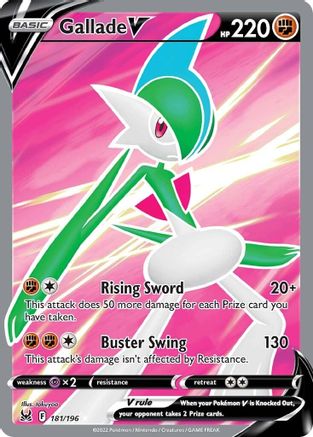 Image of Gallade V (Full Art) 181/196  - Holofoil SWSH11 Lost Origin - Ultra Rare
