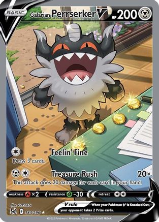 Image of Galarian Perrserker V (Alternate Full Art) 184/196  - Holofoil SWSH11 Lost Origin - Ultra Rare
