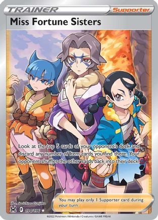 Image of Miss Fortune Sisters (Full Art) 194/196  - Holofoil SWSH11 Lost Origin - Ultra Rare