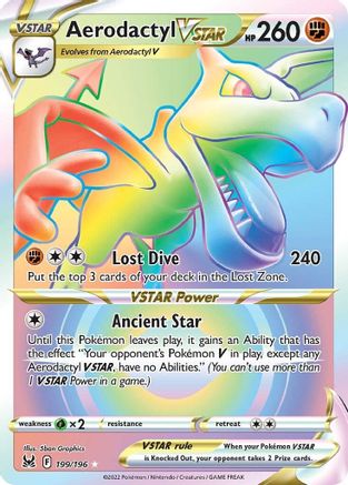 Image of Aerodactyl VSTAR (Secret) 199/196  - Holofoil SWSH11 Lost Origin - Secret Rare