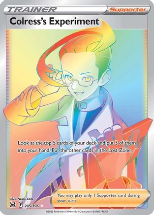 Image of Colress's Experiment (Secret) 205/196  - Holofoil SWSH11 Lost Origin - Secret Rare